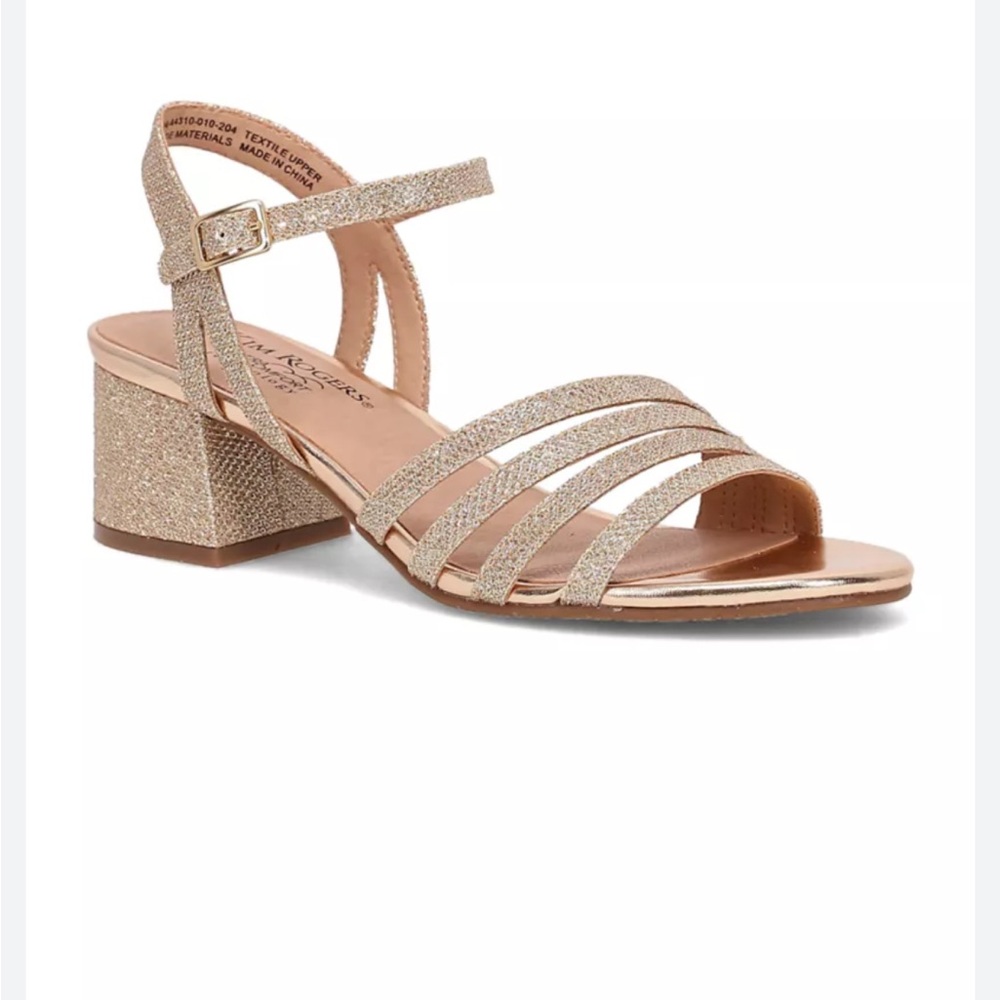 Kim Rogers Glittery Gold Strappy Sandals